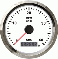 Tachometer Gauge - Model - CMHB - 1.0~10.0 - SS 316 - White - KY07105 - Kusauto